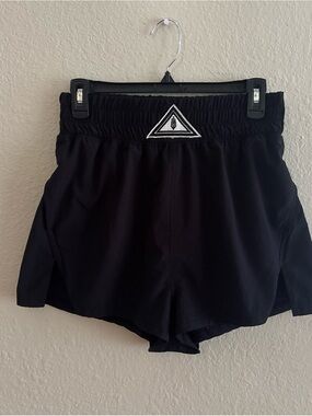 Free People Women's Black Athletic Shorts with Elastic Waist- medium